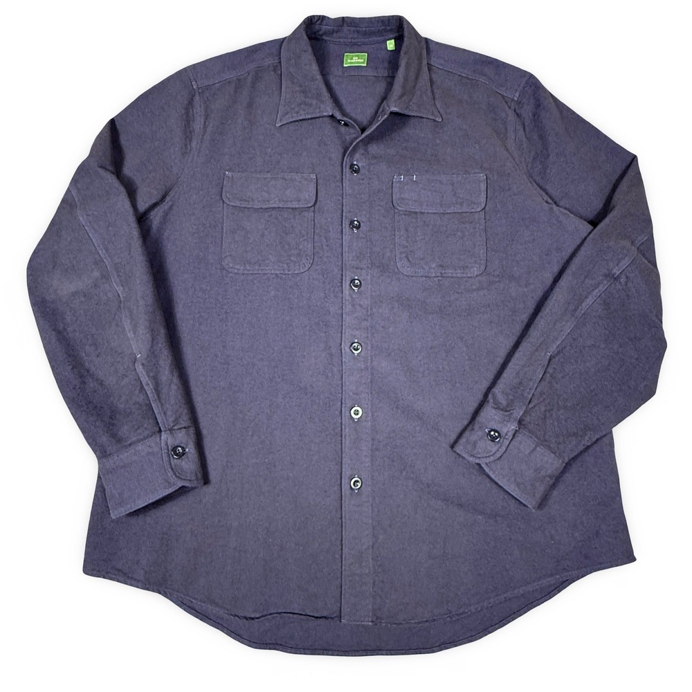 Sid Mashburn Luke Work Shirt Mens XL Navy Blue Heavyweight Utility Military Luxe